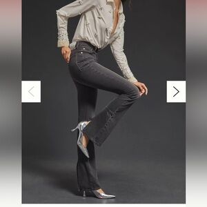 Mother Snacks x Anthropologie Wedge Slit
Heel Black Denim